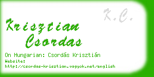 krisztian csordas business card